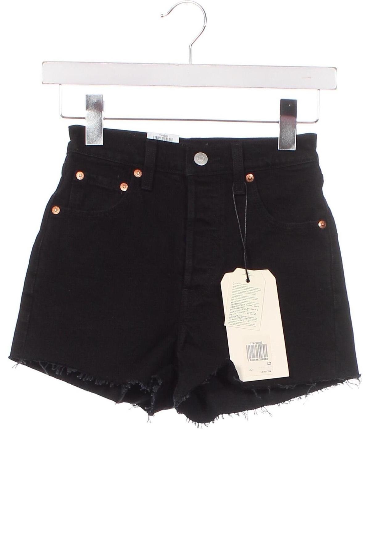 Дамски къс панталон Levi's, Размер XXS, Цвят Черен, Цена 95,00 лв.