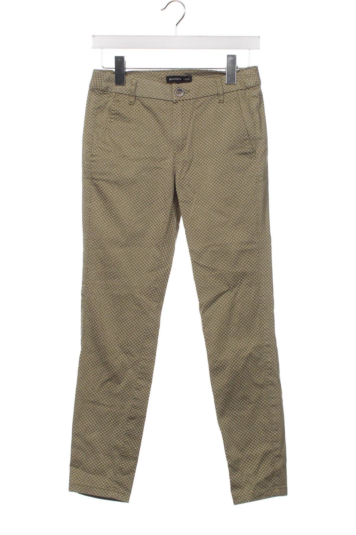 Дамски панталон Mango, Размер XS, Цвят Зелен, Цена 10,00 лв.