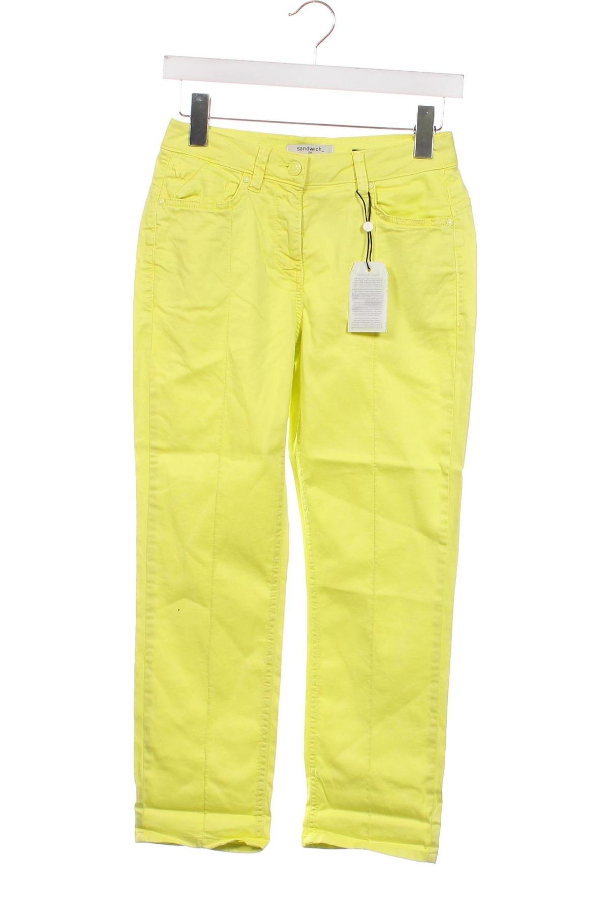 Дамски панталон Sandwich_, Размер XS, Цвят Жълт, Цена 21,90 лв.
