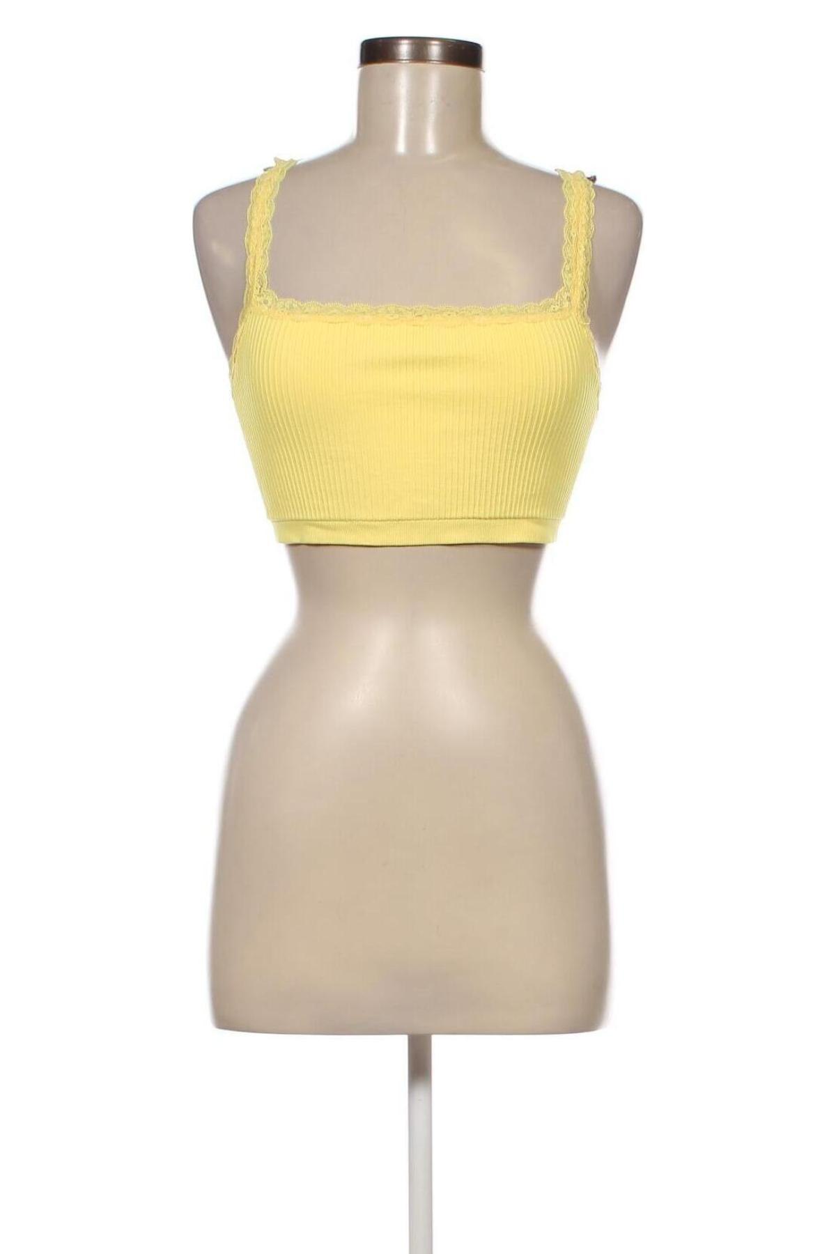 Γυναικείο αμάνικο μπλουζάκι Censored, Μέγεθος L, Χρώμα Κίτρινο, Τιμή 3,22 €