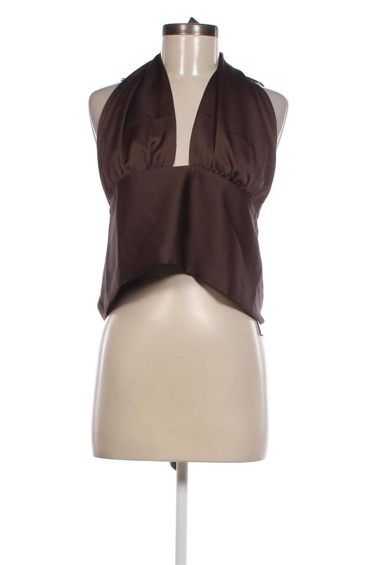 Γυναικείο αμάνικο μπλουζάκι Gina Tricot, Μέγεθος XL, Χρώμα Καφέ, Τιμή 4,18 €