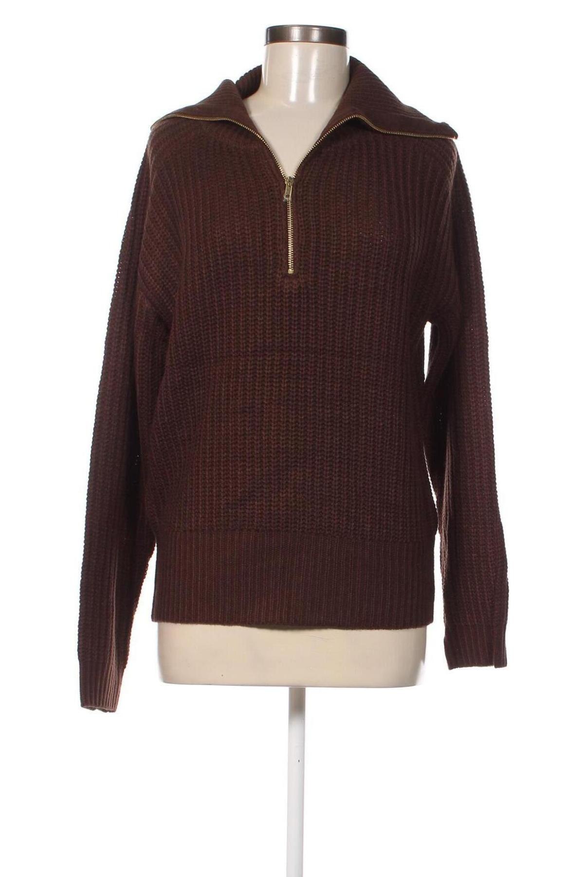 Дамски пуловер Pieces, Размер M, Цвят Кафяв, Цена 16,74 лв.