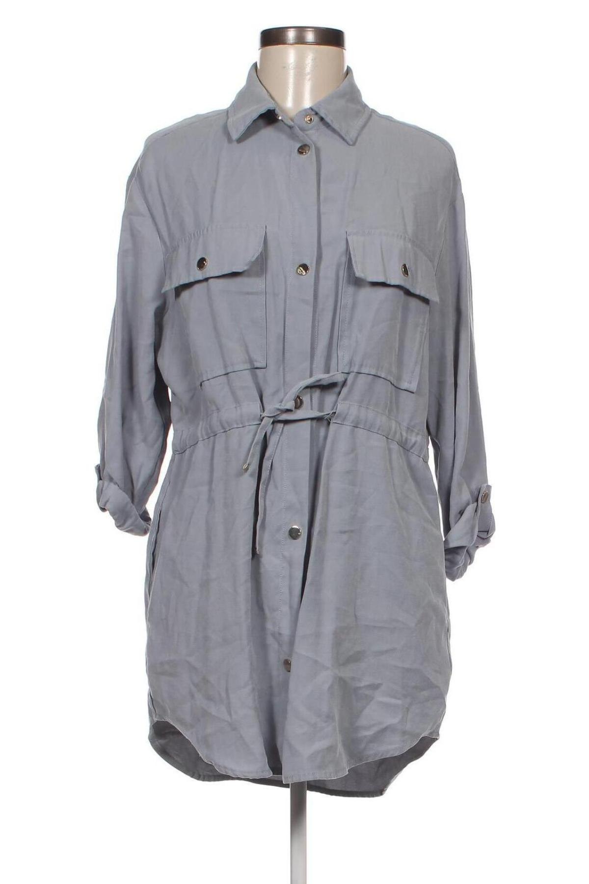 Damen Trenchcoat Zara, Größe S, Farbe Blau, Preis 11,94 €
