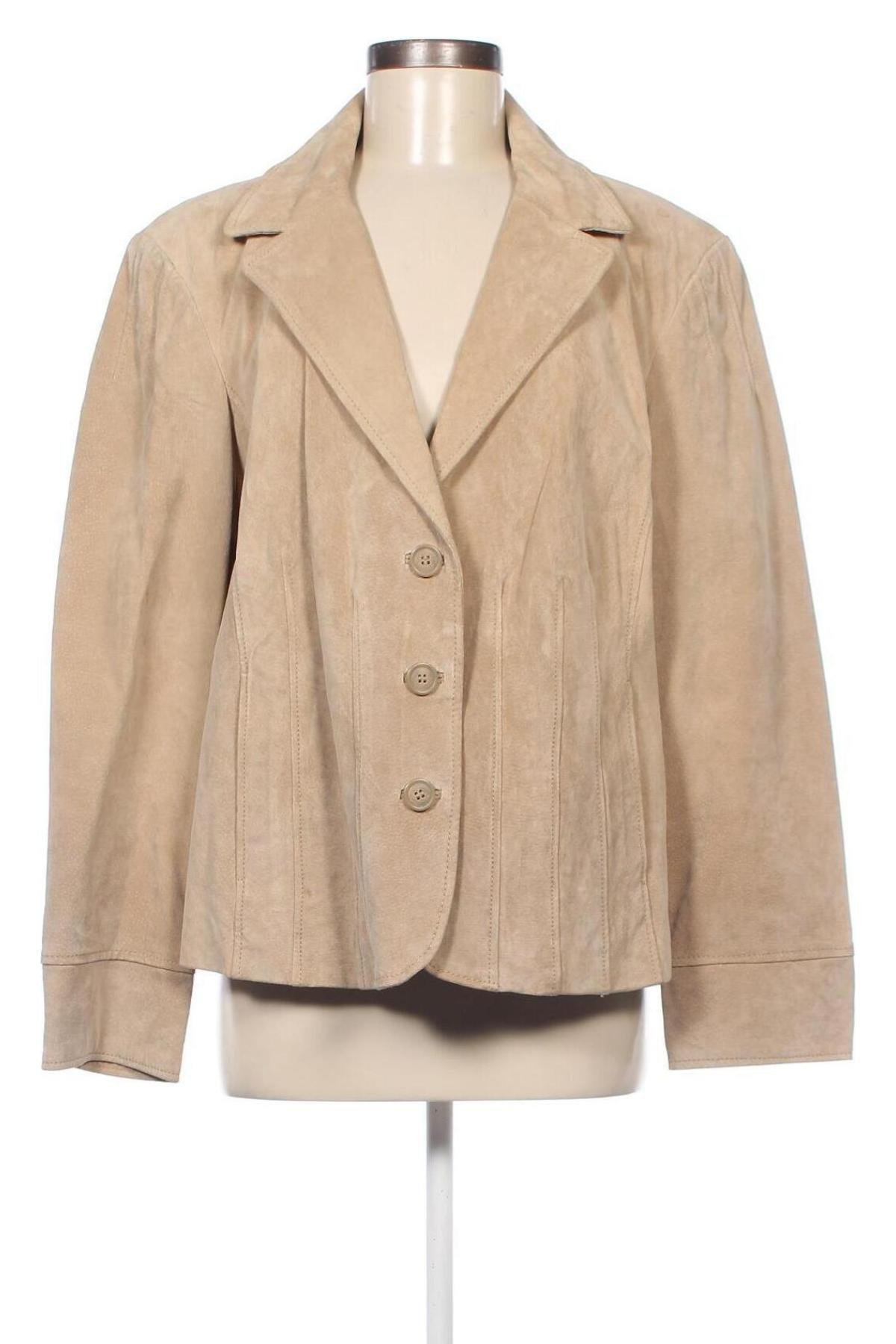 Dámska kožená bunda , Veľkosť L, Farba Béžová, Cena  17,90 €