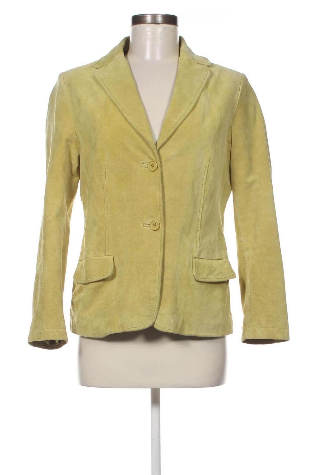 Damen Lederjacke, Größe M, Farbe Grün, Preis 20,85 €
