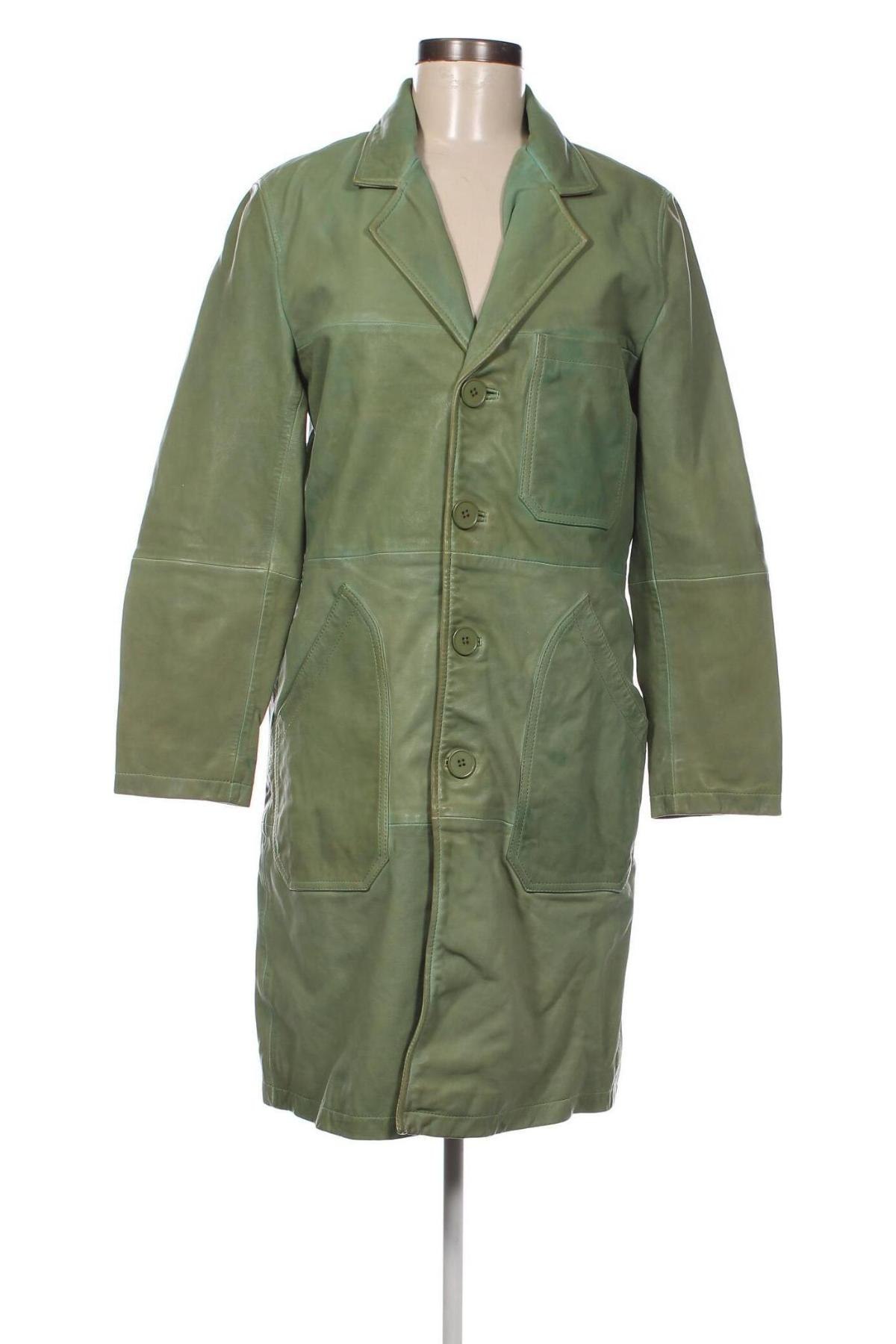 Γυναικείο δερμάτινο μπουφάν Deadwood, Μέγεθος S, Χρώμα Πράσινο, Τιμή 194,20 €