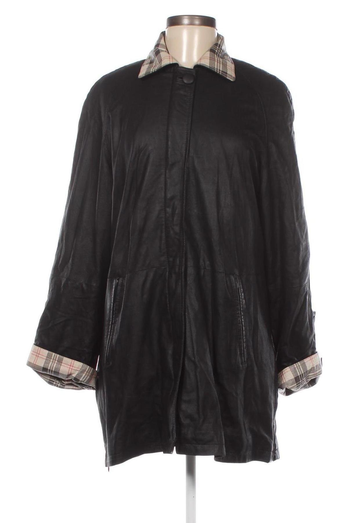 Γυναικείο δερμάτινο μπουφάν Roberto Geissini, Μέγεθος L, Χρώμα Μαύρο, Τιμή 14,97 €