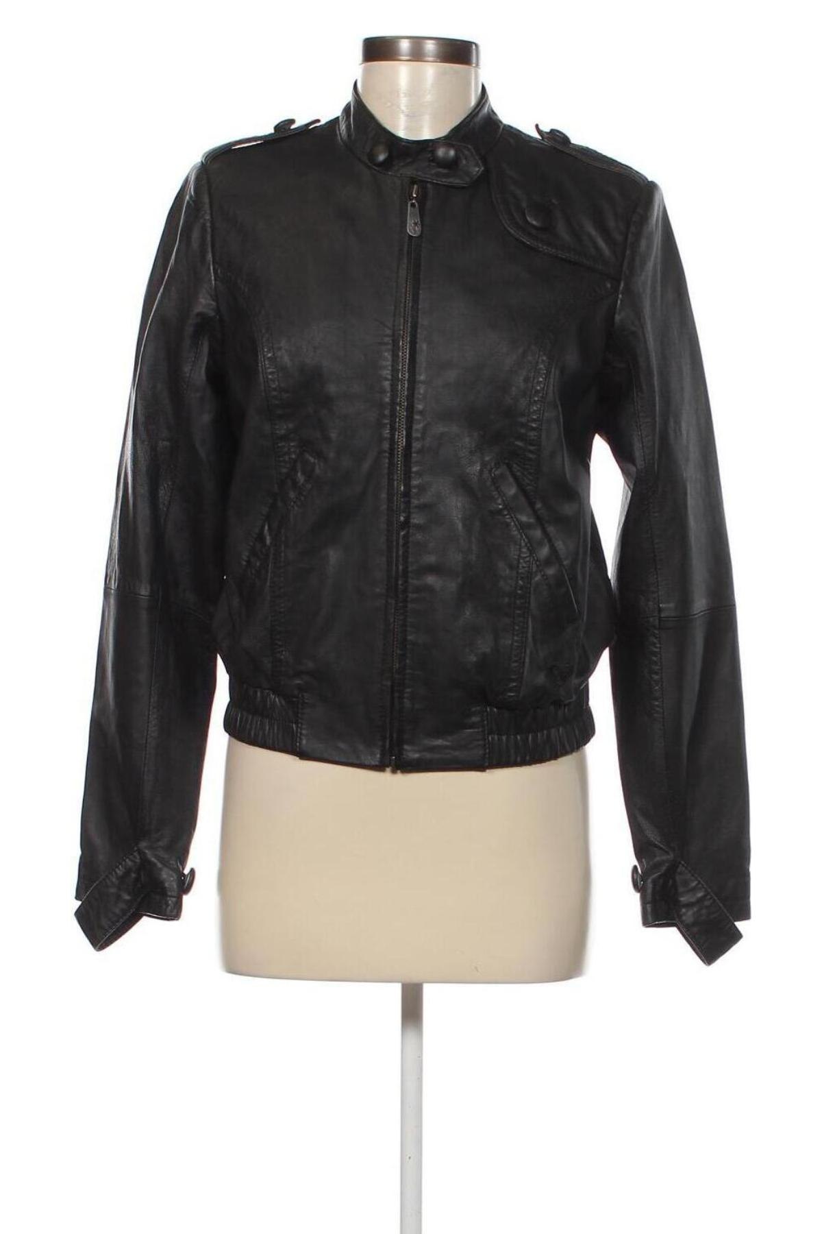 Γυναικείο δερμάτινο μπουφάν Roxy, Μέγεθος S, Χρώμα Μαύρο, Τιμή 156,52 €