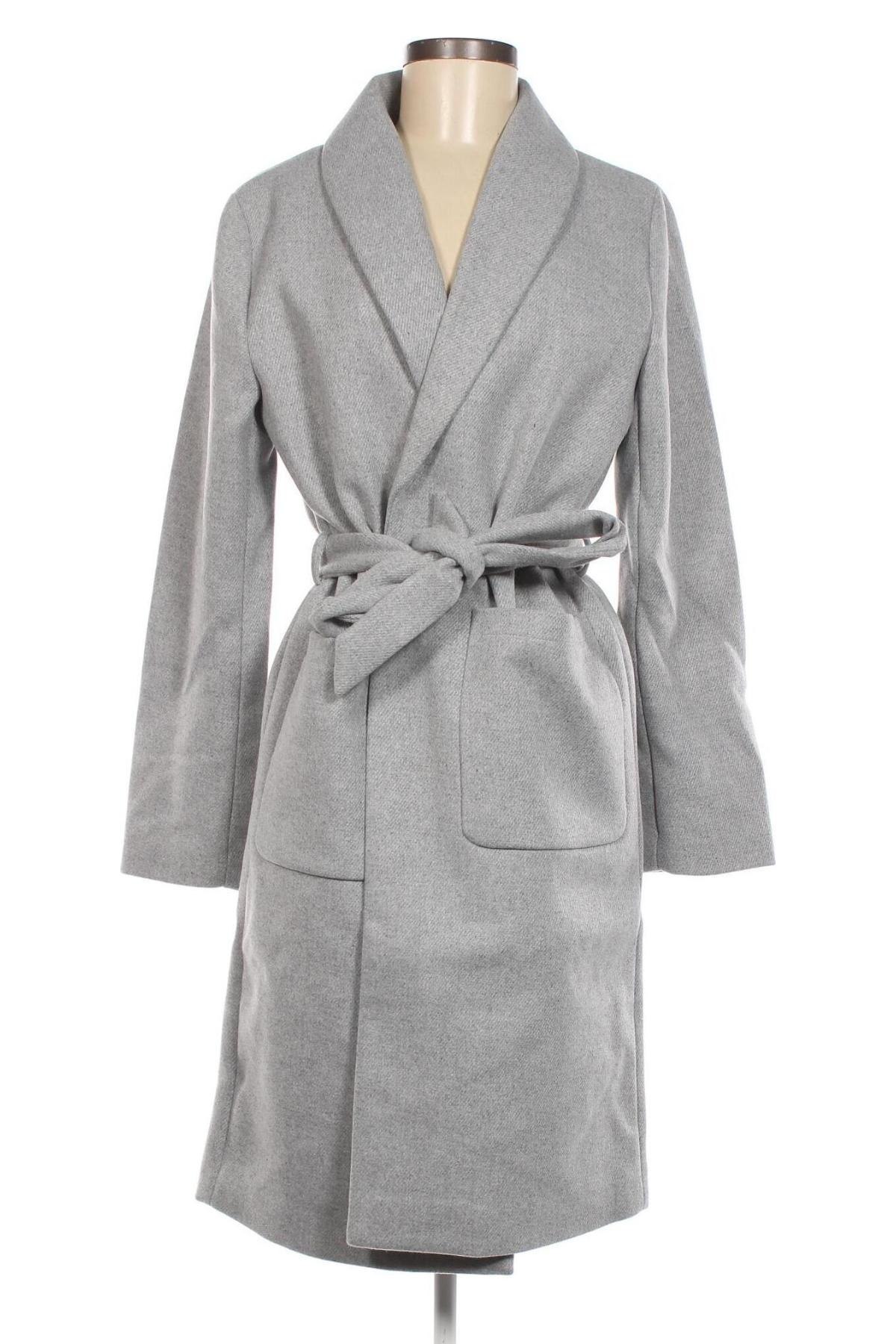 Γυναικείο παλτό Pieces, Μέγεθος M, Χρώμα Γκρί, Τιμή 20,79 €