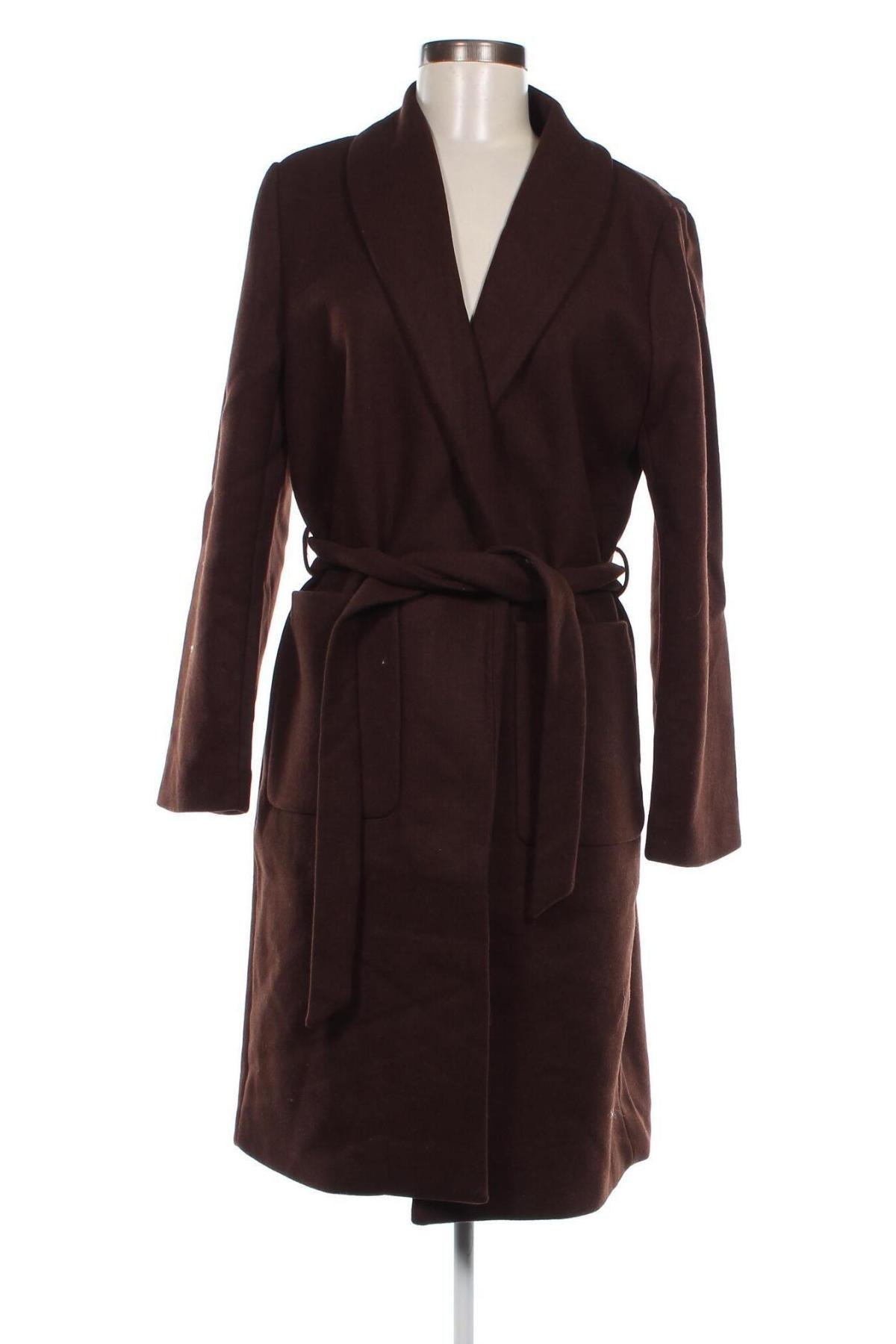 Γυναικείο παλτό Pieces, Μέγεθος L, Χρώμα Καφέ, Τιμή 21,91 €