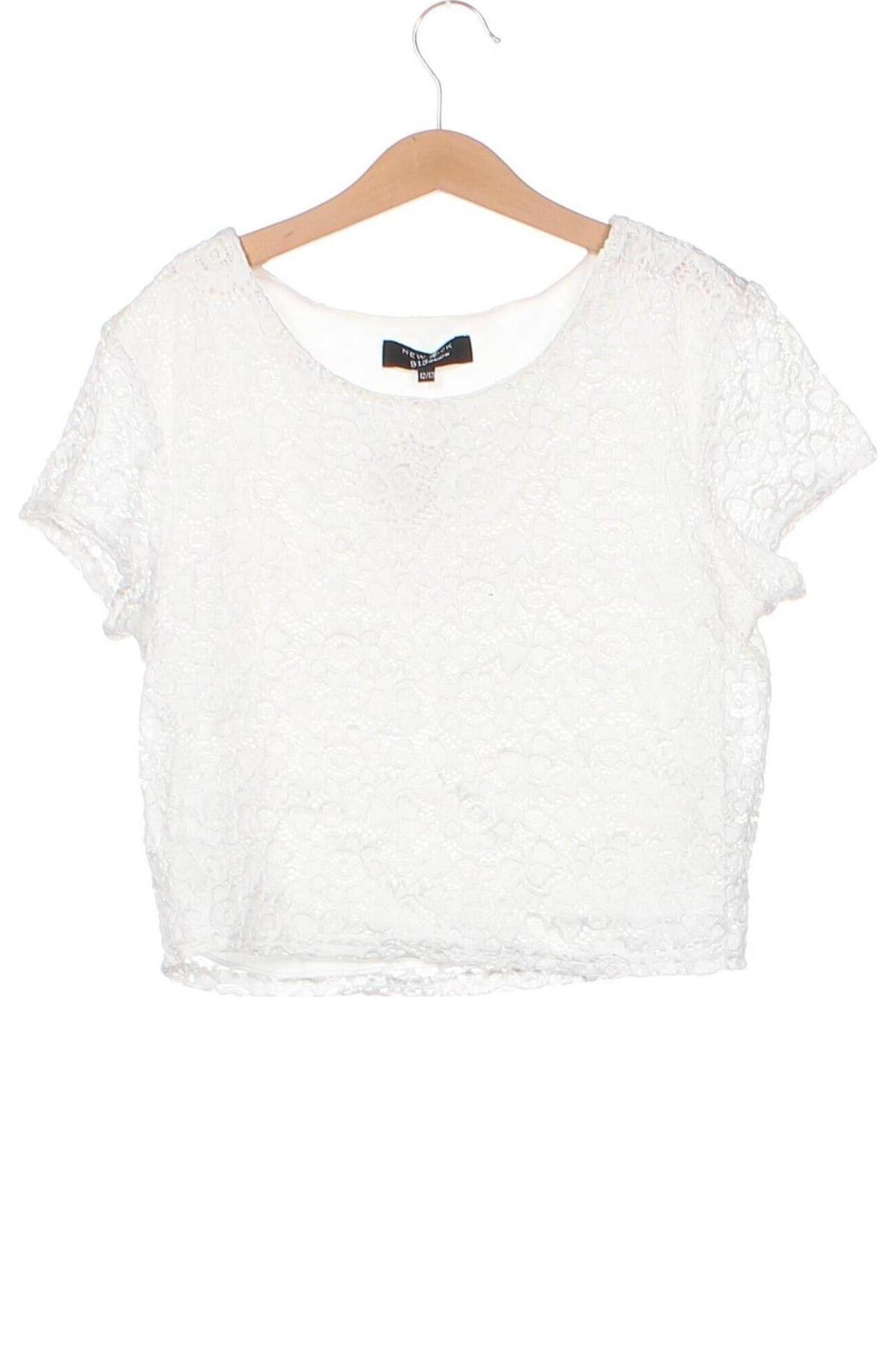 Kinder Shirt New Look, Größe 12-13y/ 158-164 cm, Farbe Weiß, Preis 5,22 €
