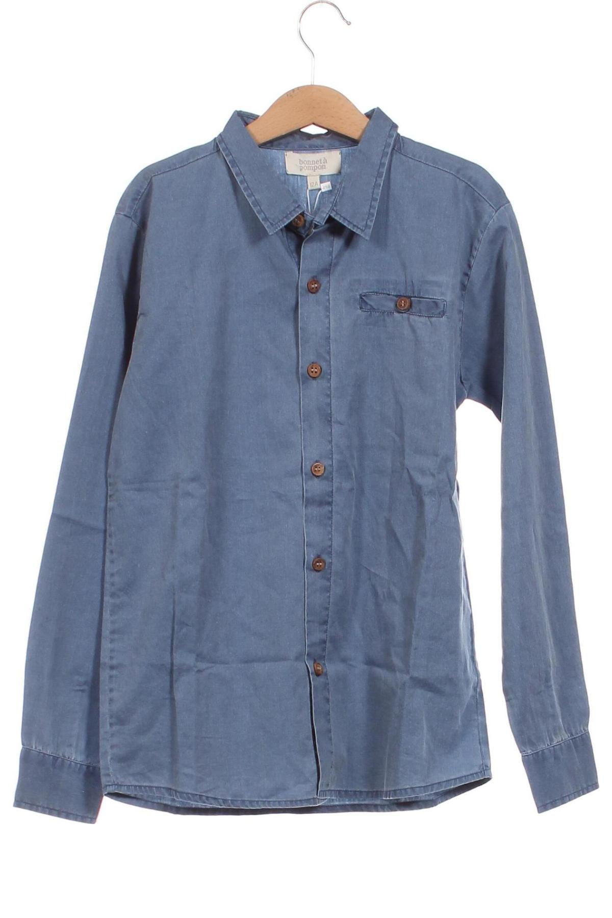 Παιδικό πουκάμισο Bonnet A Pompon, Μέγεθος 11-12y/ 152-158 εκ., Χρώμα Μπλέ, Τιμή 24,23 €