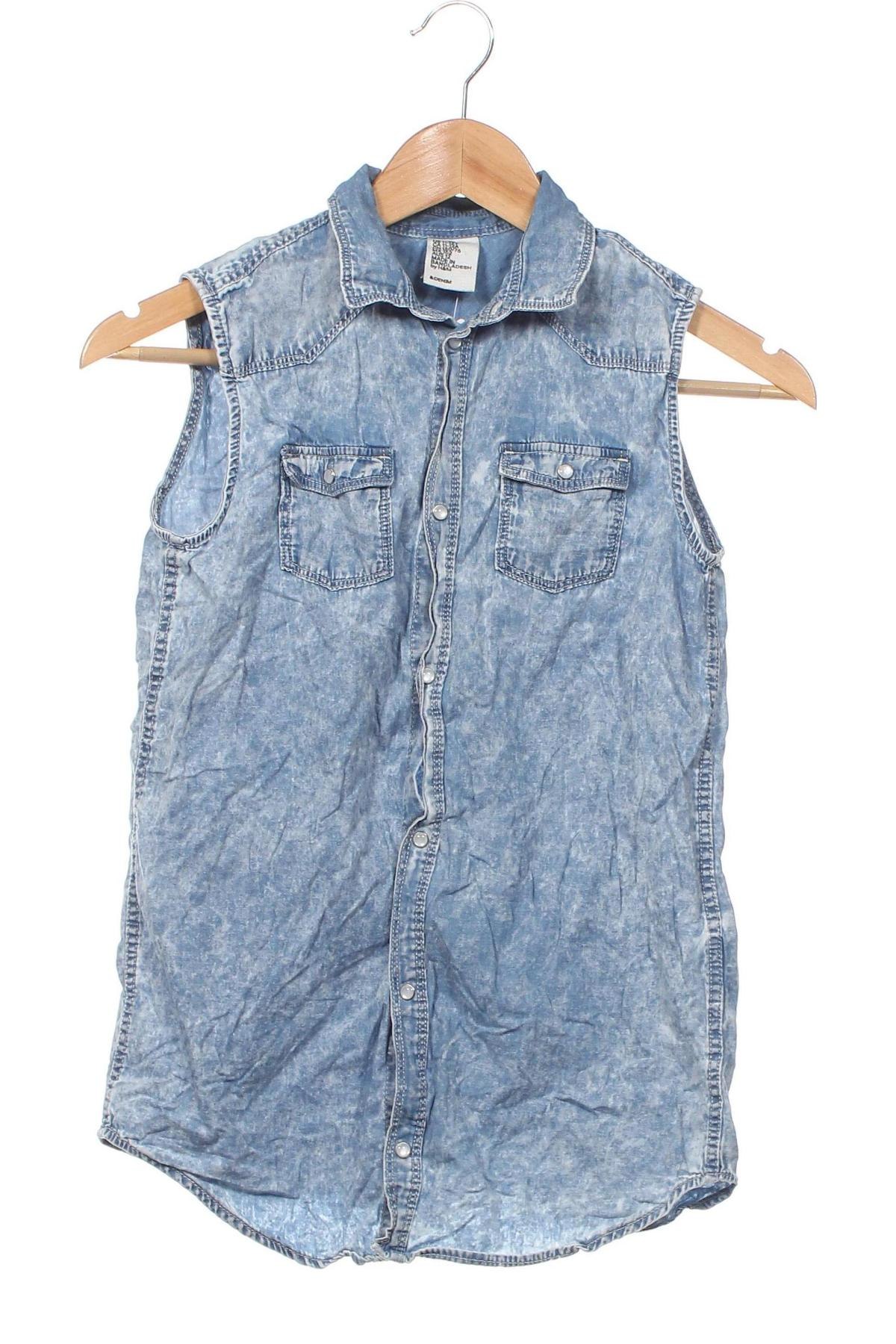 Kinderhemd H&M, Größe 11-12y/ 152-158 cm, Farbe Blau, Preis 3,21 €