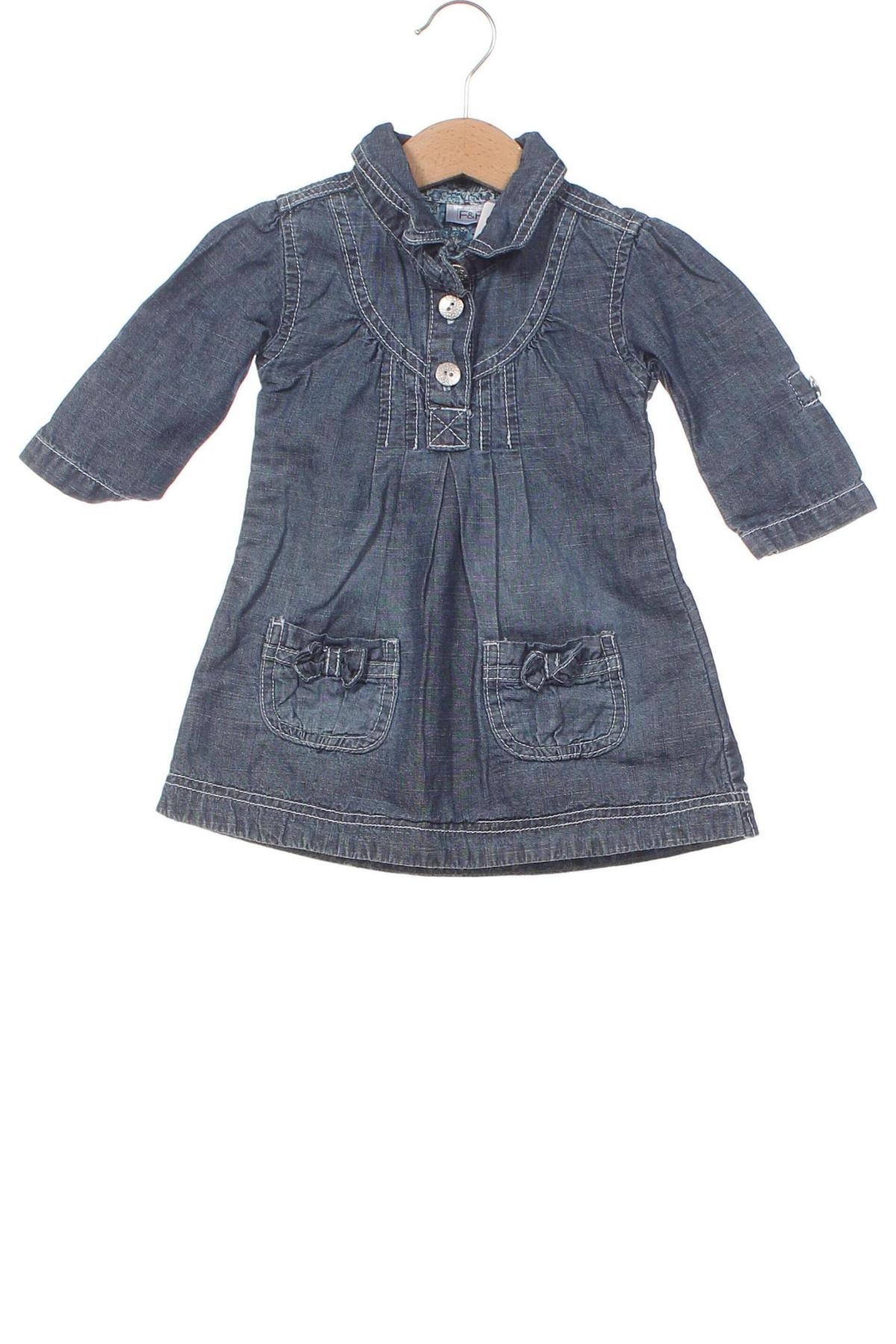 Kinderkleid F&F, Größe 6-9m/ 68-74 cm, Farbe Blau, Preis 6,85 €