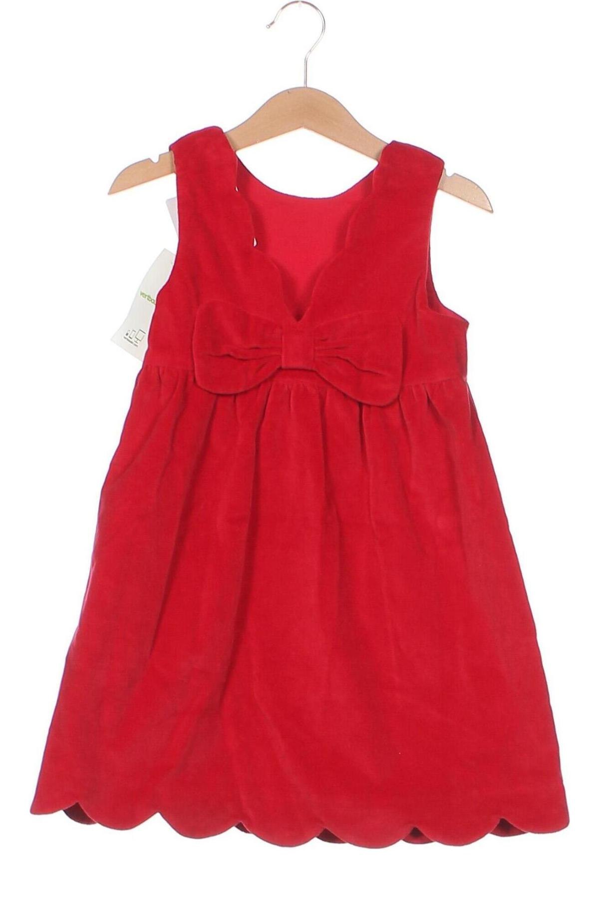 Детска рокля Vertbaudet, Размер 4-5y/ 110-116 см, Цвят Червен, Цена 59,00 лв.