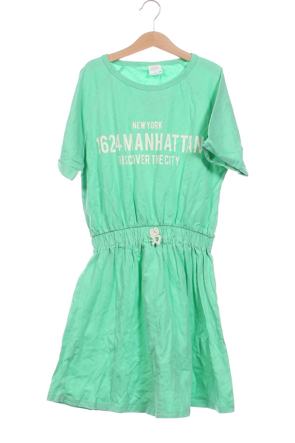 Dětské šaty  Zara, Velikost 13-14y/ 164-168 cm, Barva Zelená, Cena  526,00 Kč