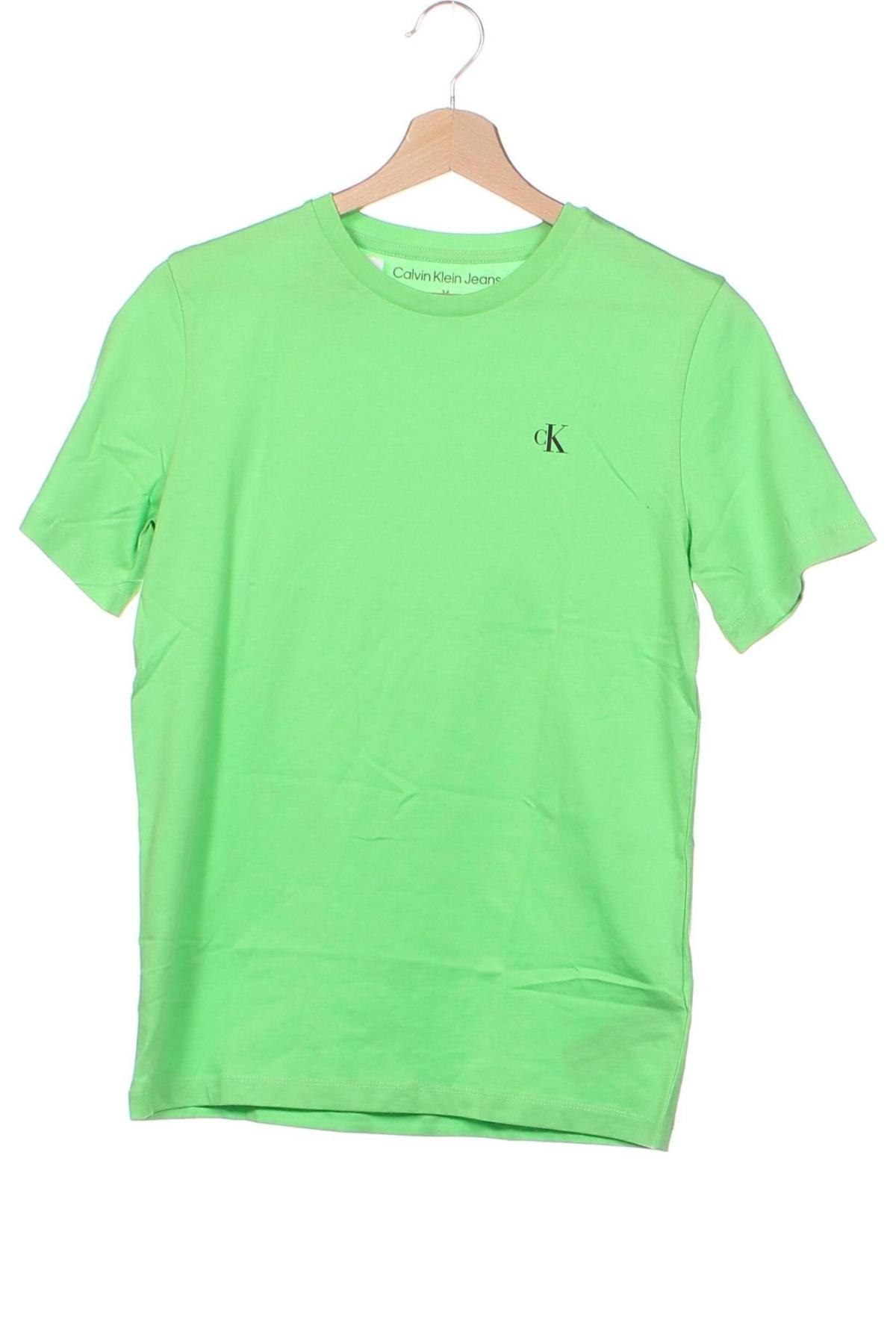 Dziecięcy T-shirt Calvin Klein Jeans, Rozmiar 13-14y/ 164-168 cm, Kolor Zielony, Cena 143,93 zł