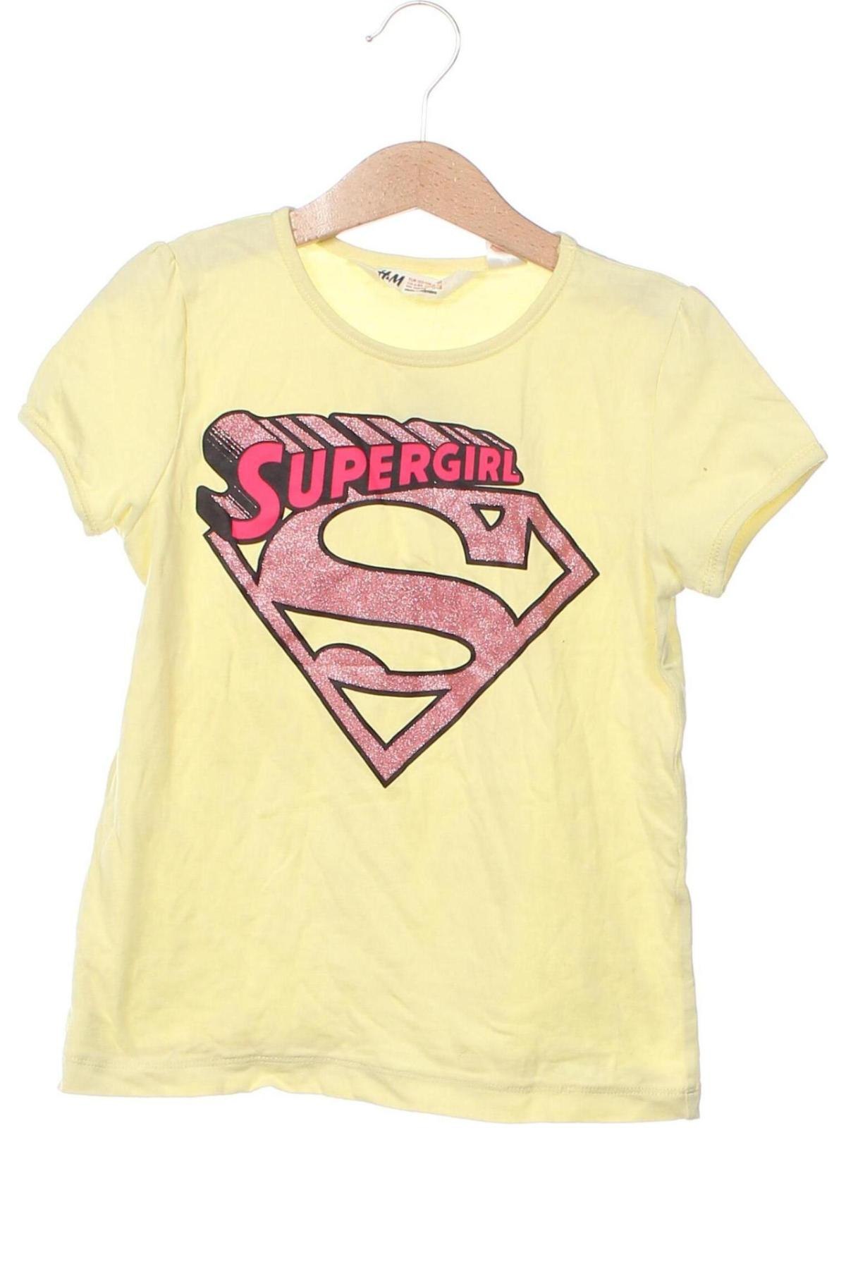 Kinder T-Shirt H&M, Größe 6-7y/ 122-128 cm, Farbe Gelb, Preis 6,84 €