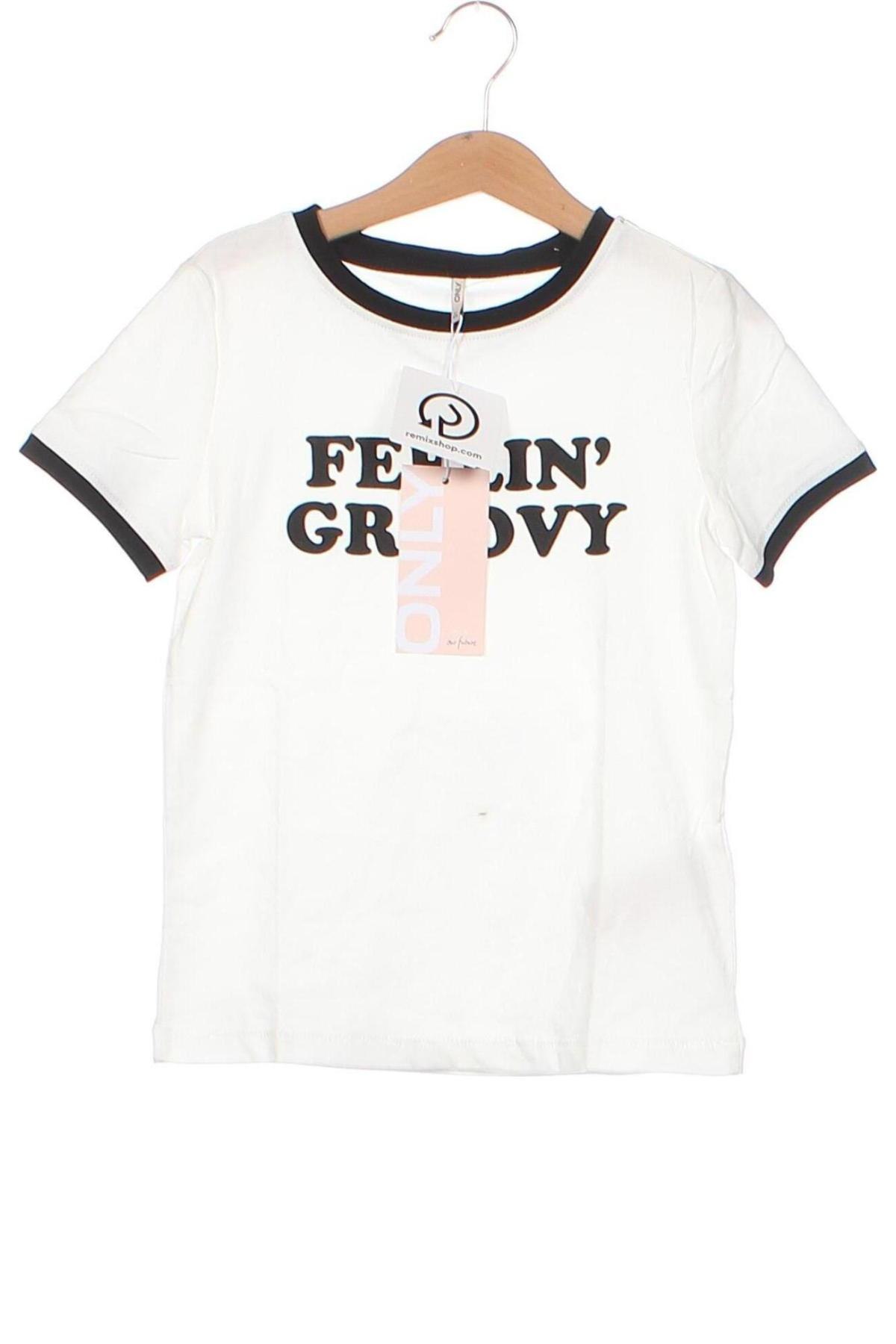Dziecięcy T-shirt ONLY, Rozmiar 7-8y/ 128-134 cm, Kolor Biały, Cena 53,31 zł