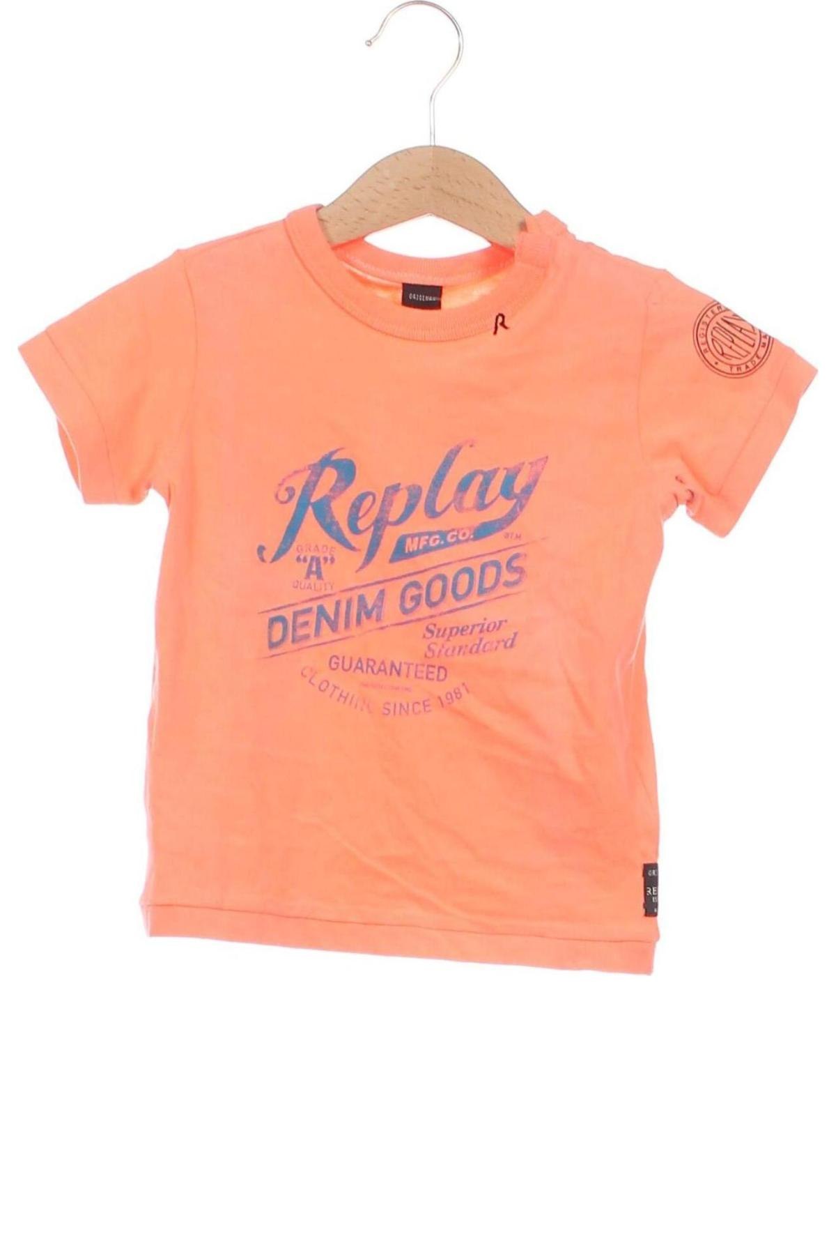 Dziecięcy T-shirt Replay, Rozmiar 9-12m/ 74-80 cm, Kolor Pomarańczowy, Cena 73,91 zł