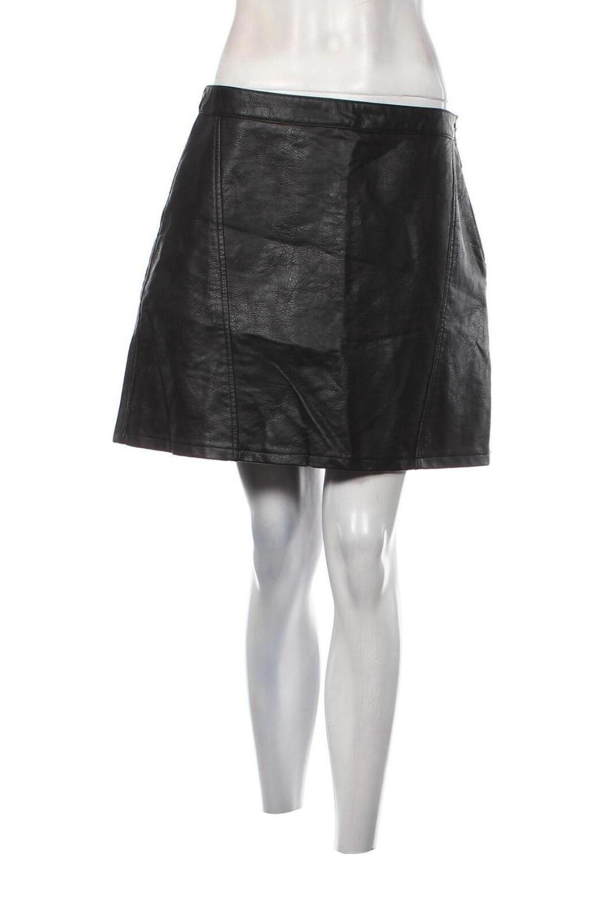Δερμάτινη φούστα Zara, Μέγεθος L, Χρώμα Μαύρο, Τιμή 12,37 €
