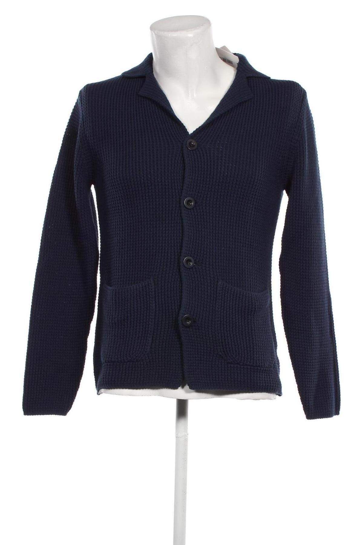 Herren Strickjacke Wool & Co, Größe M, Farbe Blau, Preis € 68,04