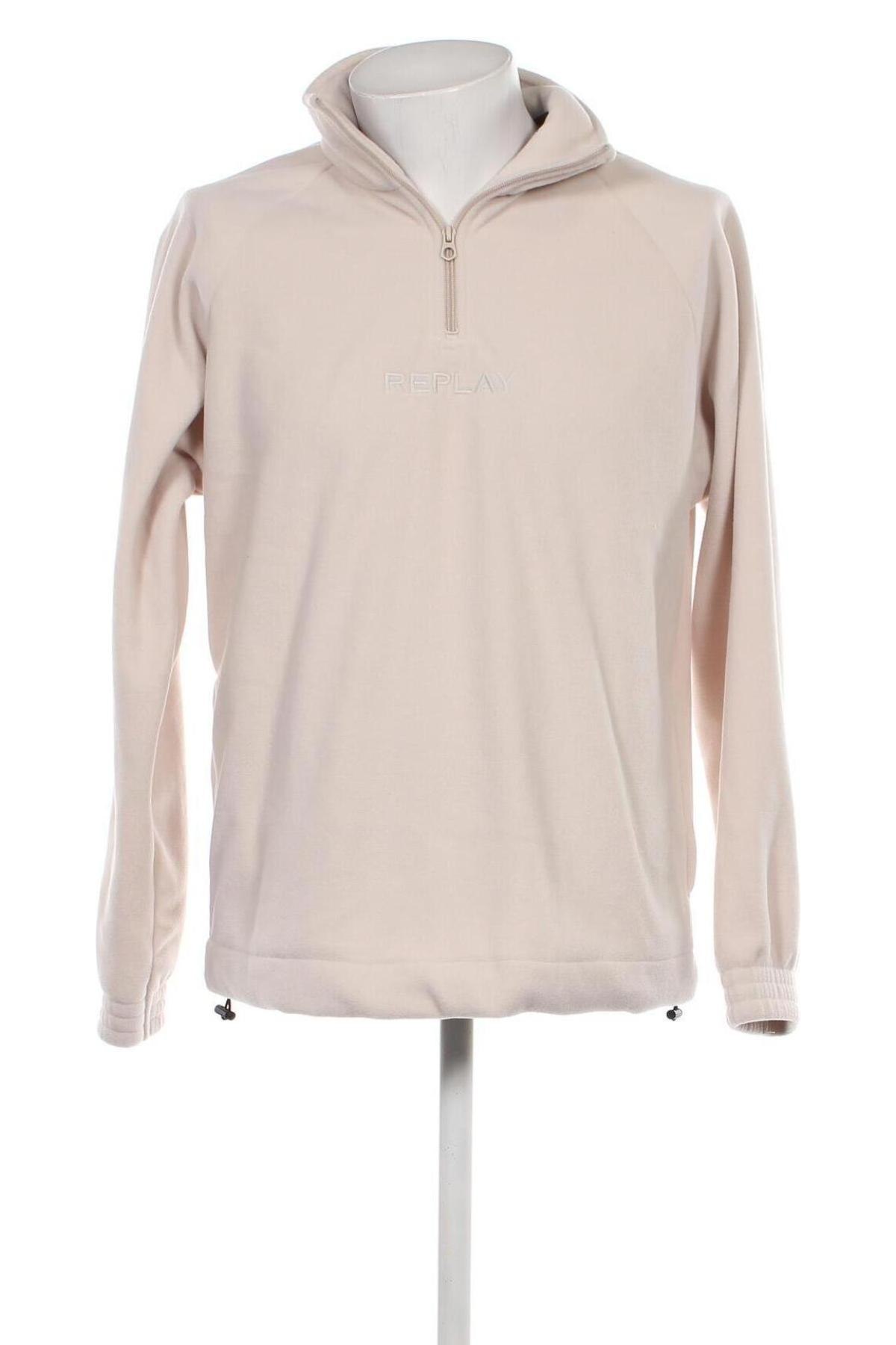 Мъжка поларена блуза Replay, Размер L, Цвят Екрю, Цена 95,00 лв.