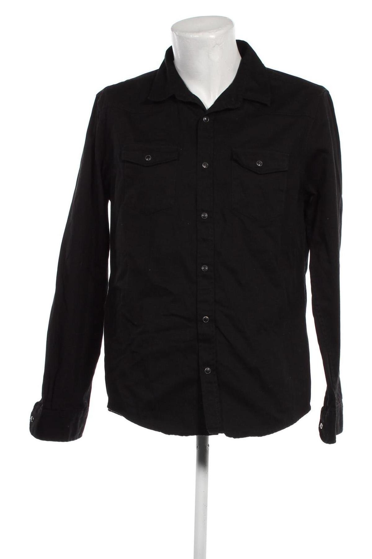 Мъжка риза Jean Pascale, Размер L, Цвят Черен, Цена 29,00 лв.