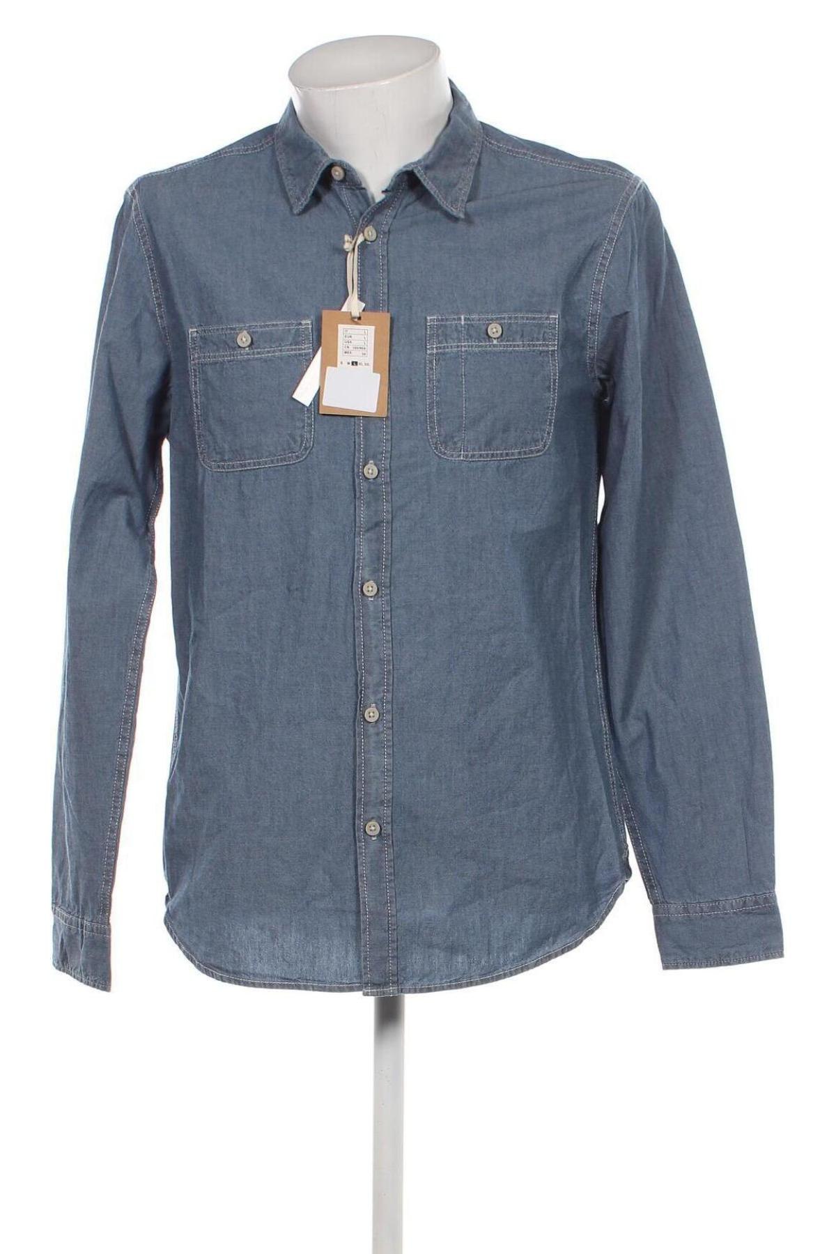 Ανδρικό πουκάμισο Oviesse, Μέγεθος L, Χρώμα Μπλέ, Τιμή 12,80 €