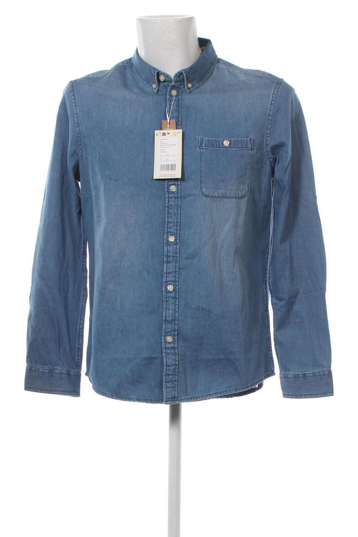 Ανδρικό πουκάμισο Pier One, Μέγεθος L, Χρώμα Μπλέ, Τιμή 13,51 €