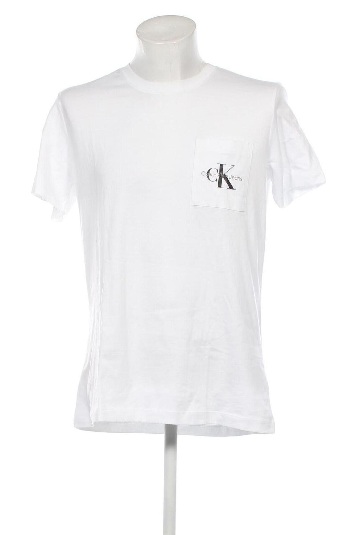 Męski T-shirt Calvin Klein Jeans, Rozmiar XXL, Kolor Biały, Cena 181,25 zł