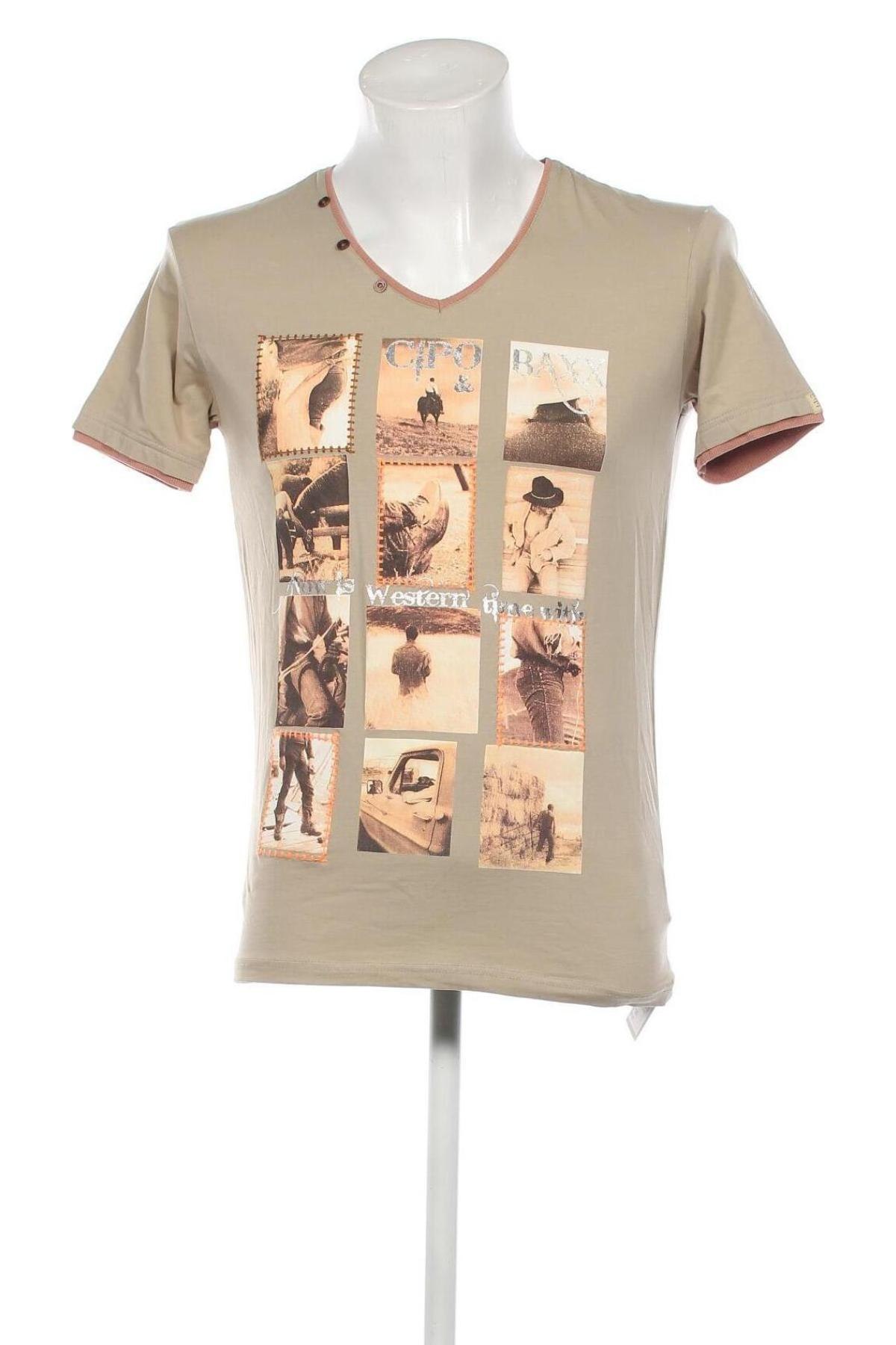 Pánske tričko  Cipo & Baxx, Veľkosť M, Farba Béžová, Cena  10,21 €