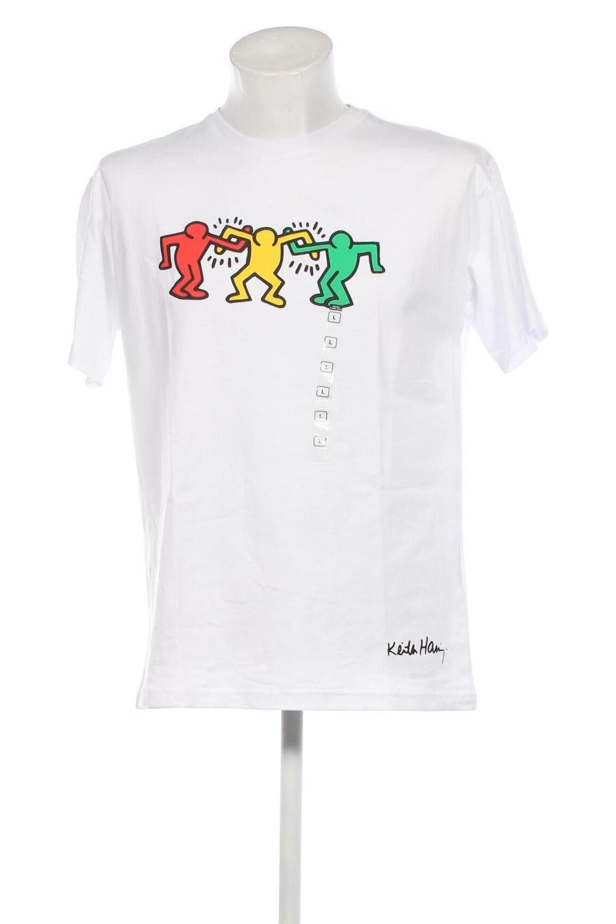 Męski T-shirt Keith Haring, Rozmiar L, Kolor Biały, Cena 77,30 zł