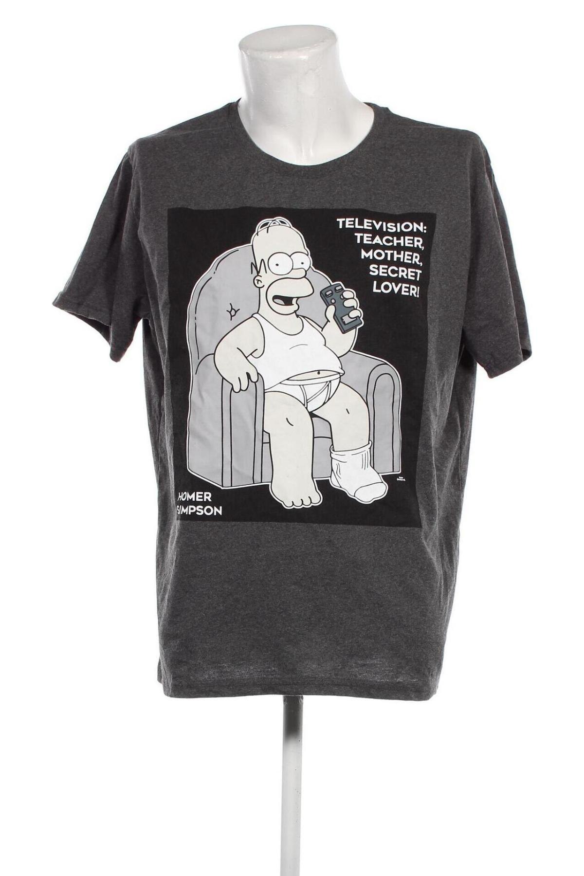 Męski T-shirt The Simpsons, Rozmiar XXL, Kolor Szary, Cena 41,58 zł