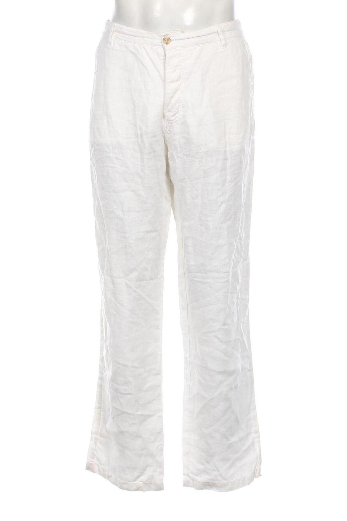 Мъжки панталон H&M, Размер L, Цвят Бял, Цена 29,00 лв.