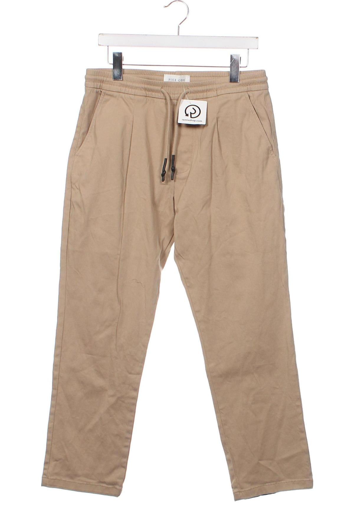 Мъжки панталон Pier One, Размер XS, Цвят Бежов, Цена 24,38 лв.