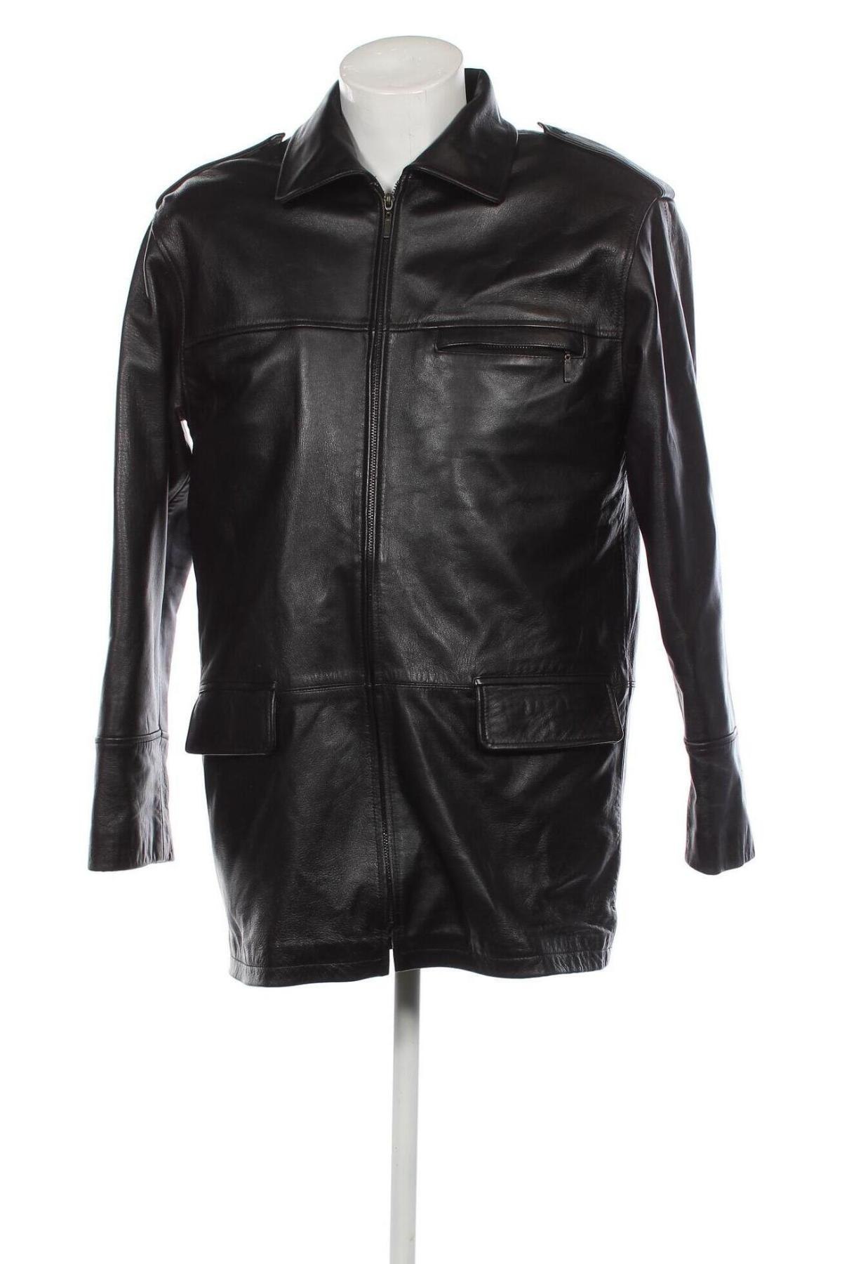Pánska kožená bunda , Veľkosť L, Farba Čierna, Cena  13,95 €