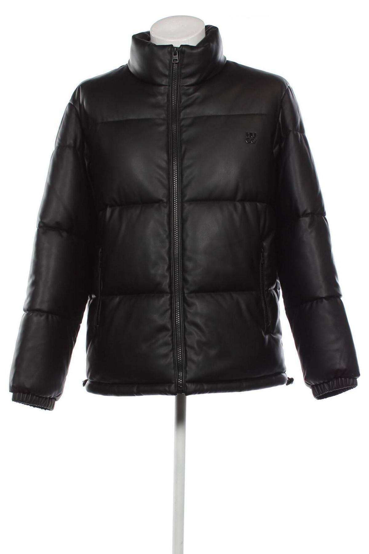 Ανδρικό δερμάτινο μπουφάν Hugo Boss, Μέγεθος XL, Χρώμα Μαύρο, Τιμή 199,48 €