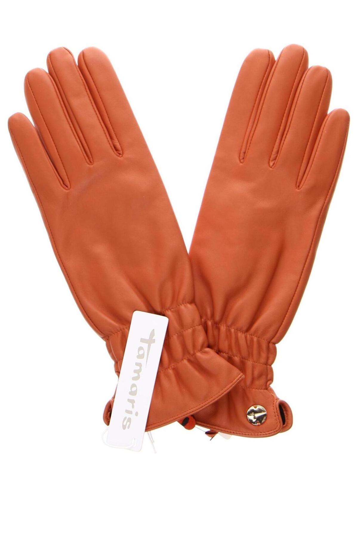 Ръкавици Tamaris, Размер M, Цвят Оранжев, Цена 72,00 лв.