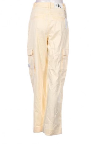Pantaloni de femei Calvin Klein Jeans, Mărime S, Culoare Ecru, Preț 654,99 Lei