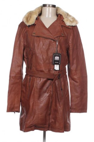 Γυναικείο δερμάτινο μπουφάν Unbranded, Μέγεθος XXL, Χρώμα Καφέ, Τιμή 62,99 €