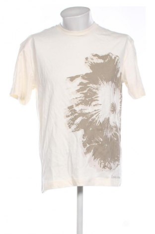 Męski T-shirt Calvin Klein, Rozmiar L, Kolor ecru, Cena 268,99 zł