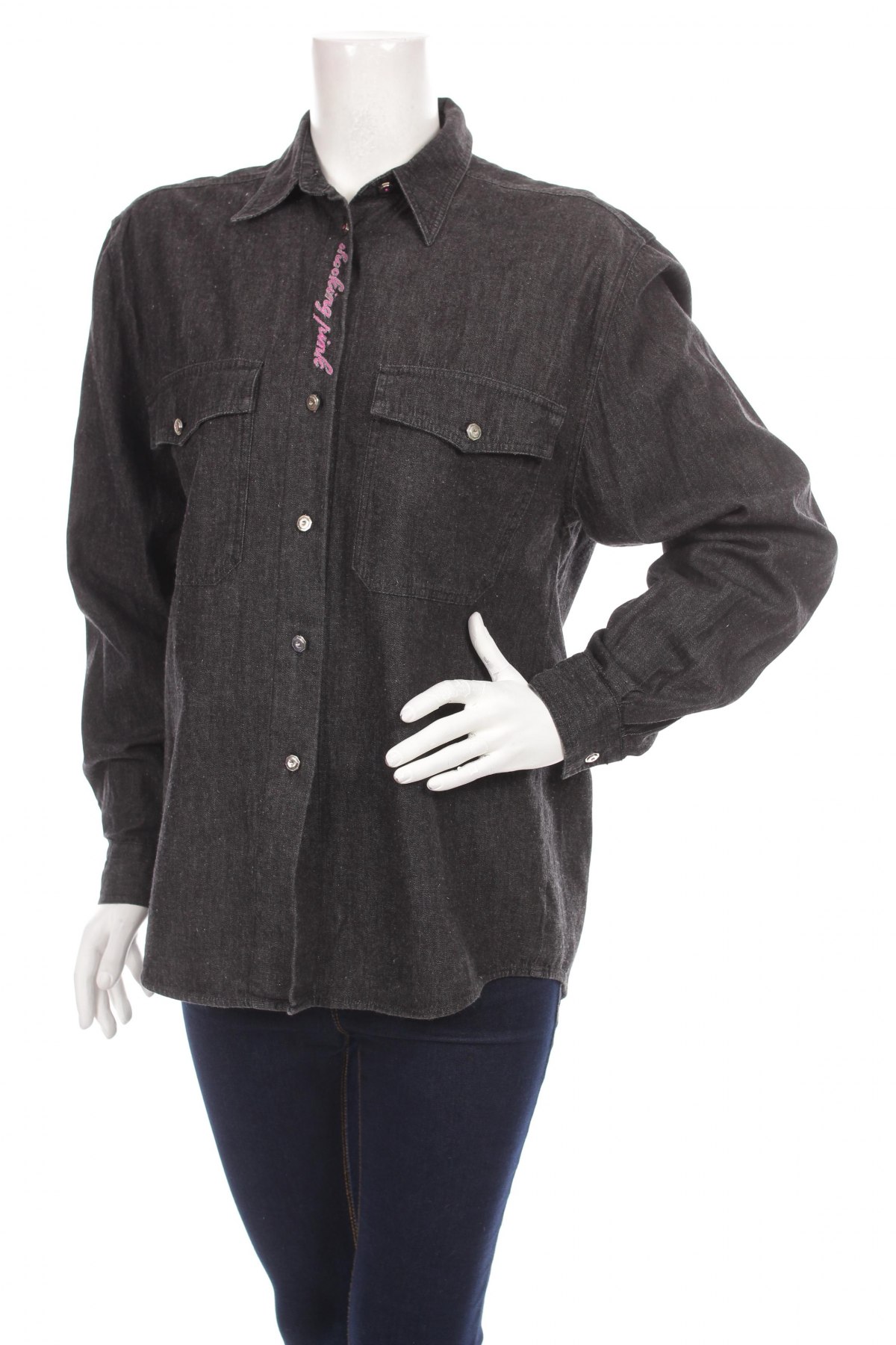 Γυναικείο πουκάμισο Otto Kern, Μέγεθος L, Χρώμα Γκρί, Τιμή 22,16 €