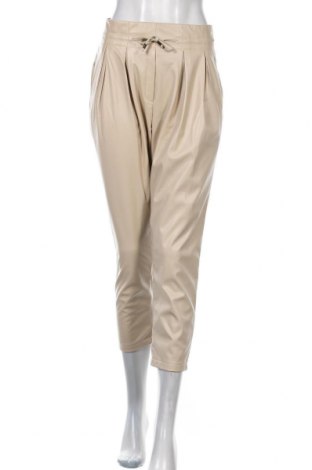 Γυναικείο παντελόνι δερμάτινο Karo Kauer, Μέγεθος M, Χρώμα  Μπέζ, Δερματίνη, Τιμή 30,72 €