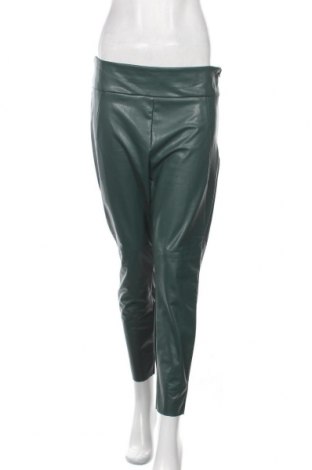 Дамски кожен панталон Vila, Размер XL, Цвят Зелен, Еко кожа, Цена 53,20 лв.