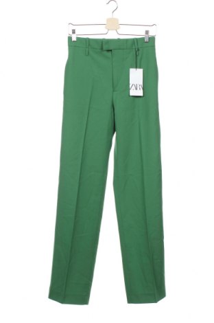 Γυναικείο παντελόνι Zara, Μέγεθος XS, Χρώμα Πράσινο, 53% πολυεστέρας, 43% μαλλί, 4% ελαστάνη, Τιμή 38,32 €