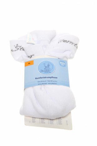 Детски чорапогащи Sterntaler, Размер 12-18m/ 80-86 см, Цвят Бял, 90% памук, 8% полиамид, 2% еластан, Цена 21,75 лв.