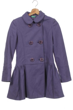 Gyerek kabát United Colors Of Benetton, Méret 10-11y / 146-152 cm, Szín Lila, 80% gyapjú, 20% poliamid, Ár 10 655 Ft