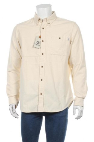 Мъжка риза Timberland, Размер M, Цвят Екрю, 99% памук, 1% еластан, Цена 59,60 лв.