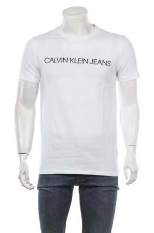 Мъжка тениска Calvin Klein Jeans, Размер L, Цвят Бял, Памук, Цена 66,75 лв.